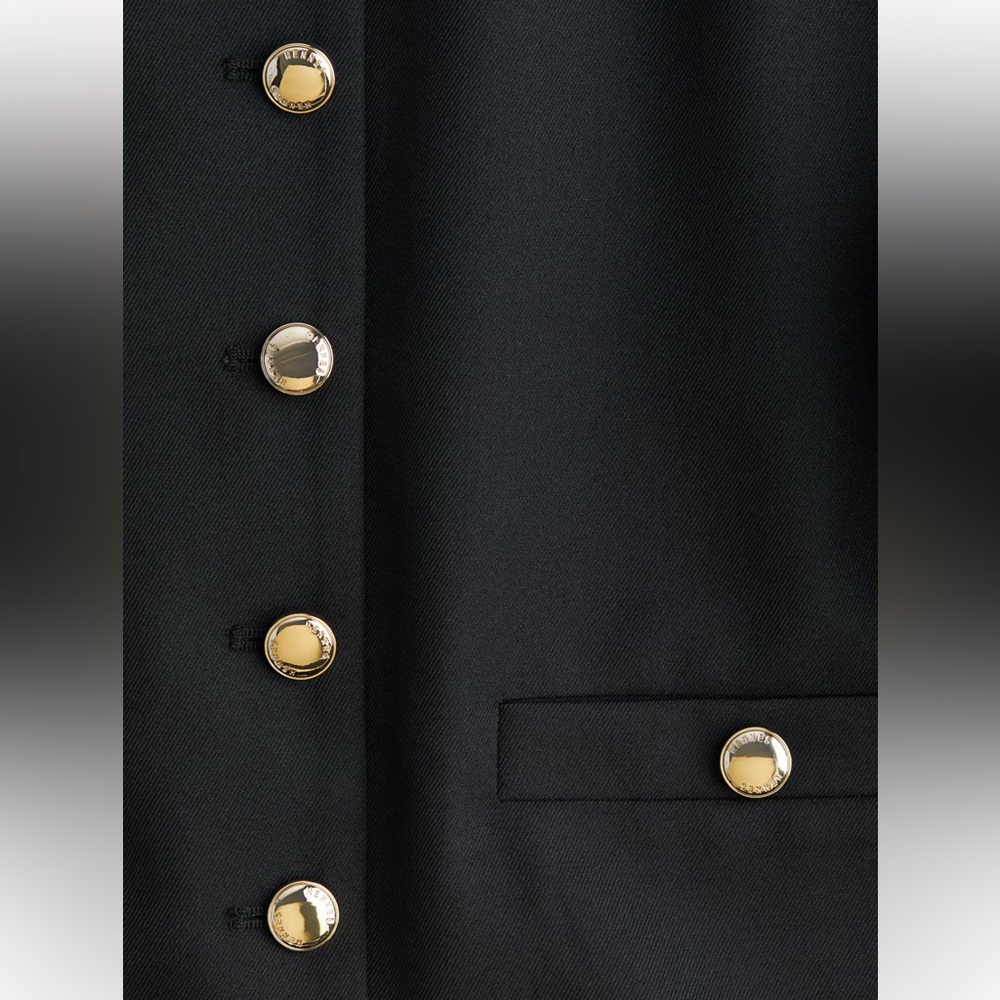 H&M Black Cropped Blazer with Gold Buttons - Picture 2 of 6